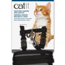 CATIT NYLON CAT/KITTEN ADJUSTABLE HARNESS AND LEAD SMALL BLACK