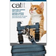 CATIT NYLON CAT/KITTEN ADJUSTABLE HARNESS AND LEAD SMALL BLUE