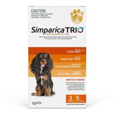 SIMPARICA TRIO DOG SML 5.1-10KG ORANGE 3PK