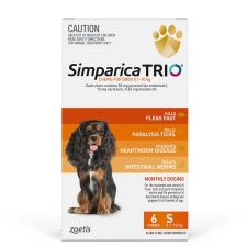 SIMPARICA TRIO DOG SML 5.1-10KG ORANGE 6PK